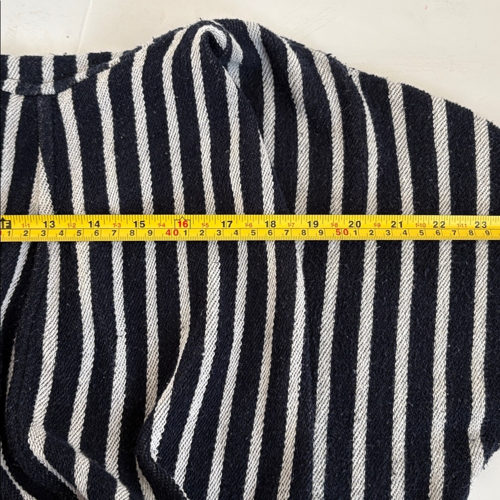 Soft Surroundings Offshore Pullover navy stripe hooded kangaroo pocket nautical - Picture 16 of 16